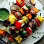 Grilled Veggie Skewers with Chimichurri on the Grill