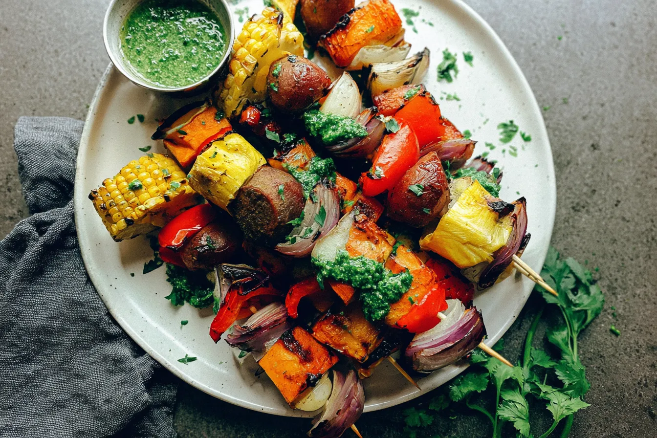 Grilled Veggie Skewers with Chimichurri