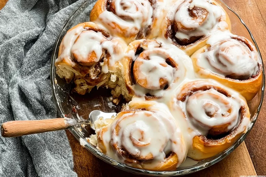 Freshly Baked Homemade Cinnamon Rolls with Cream Cheese Icing