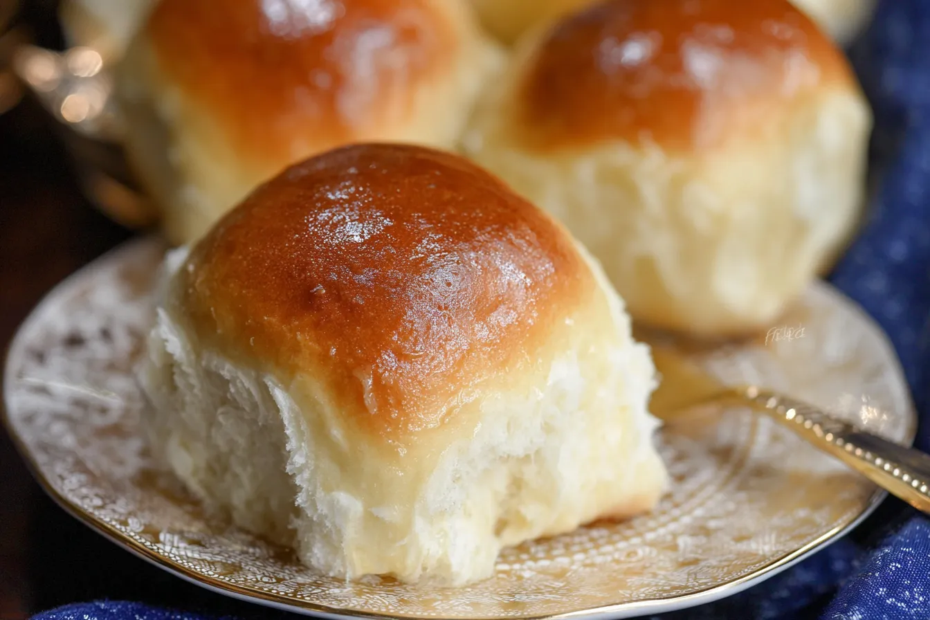 Soft and Fluffy Homemade Dinner Rolls on a Baking Sheet