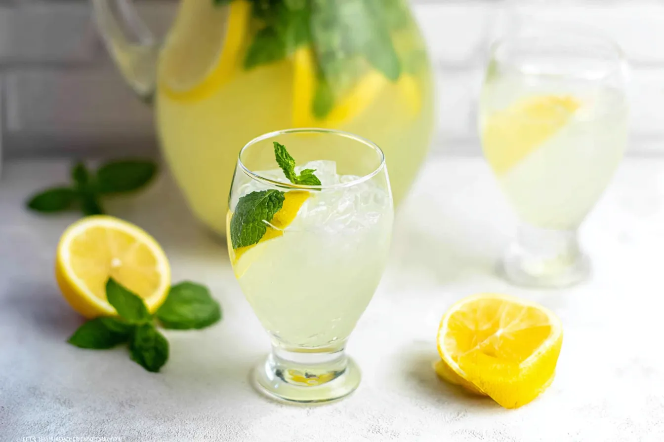 Homemade Lemonade with Fresh Mint