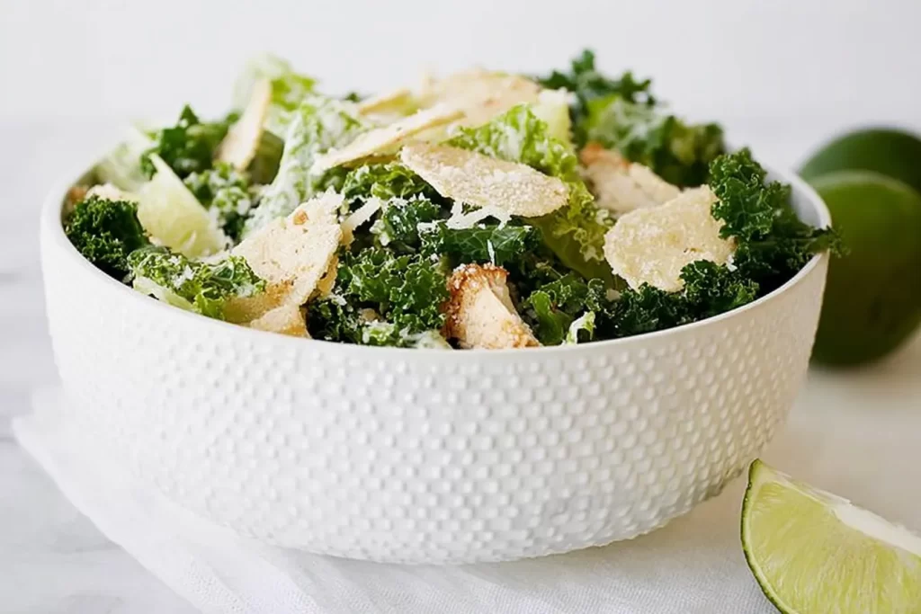 Kale Caesar Salad with Crunchy Parmesan Crisps