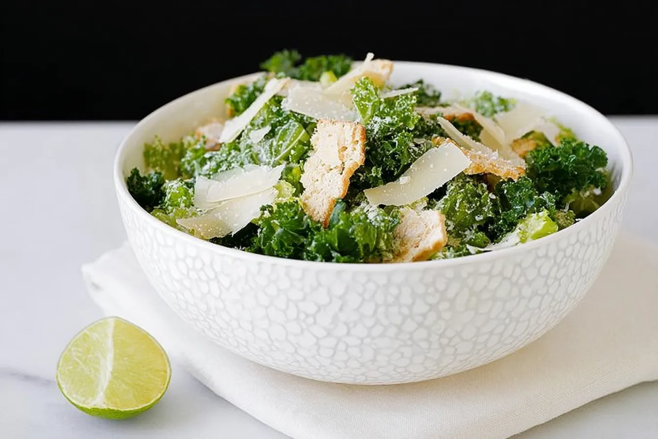 Kale Caesar Salad with Parmesan Crisps
