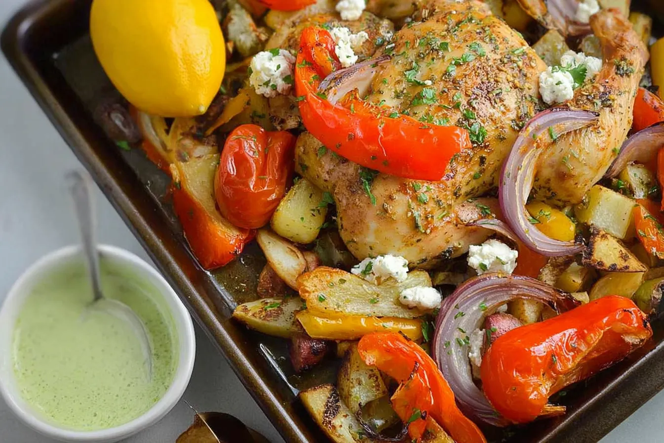 Lemon Roast Chicken with Colorful Roasted Vegetables