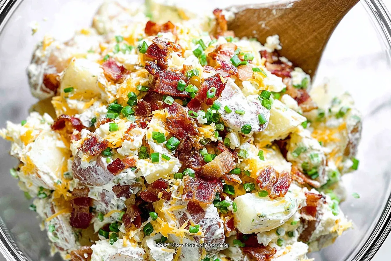 Loaded Baked Potato Salad with Toppings