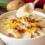 Delicious Loaded Baked Potato Soup in Rustic Bowl