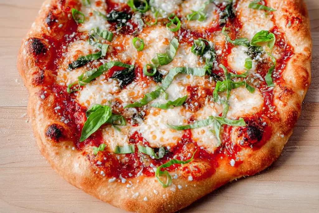 Fresh Margherita Pizza with Basil and Tomatoes