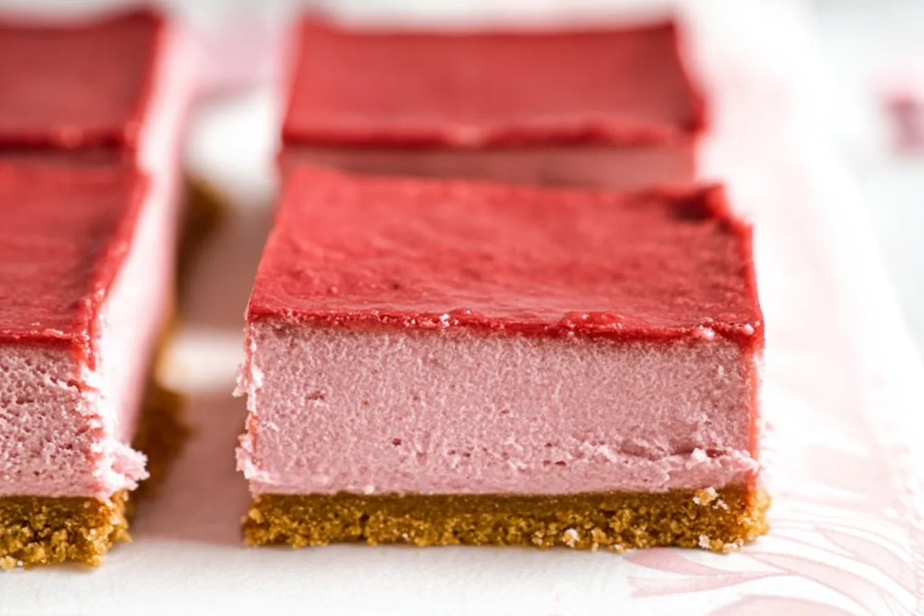 No-Bake Strawberry Cheesecake Bars