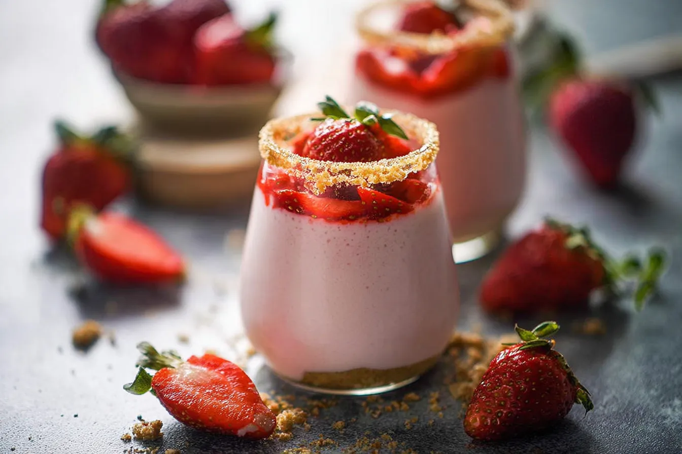 No-Bake Strawberry Cheesecake Jars