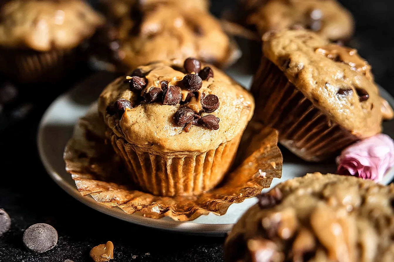 Peanut Butter Chocolate Chip Banana Muffins