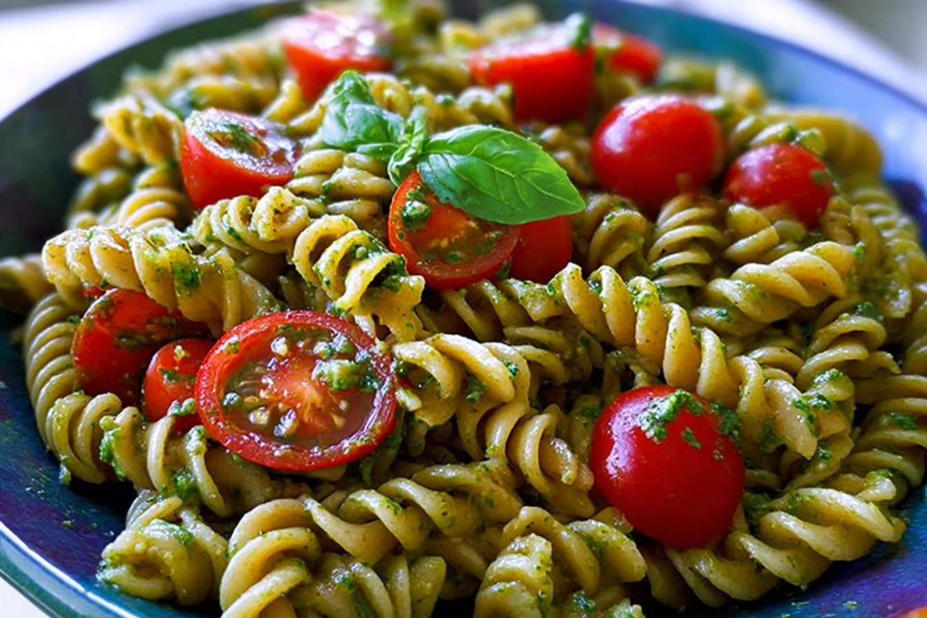 Delicious Pesto Pasta with Cherry Tomatoes
