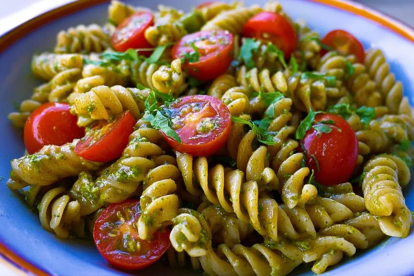 Pesto Pasta with Cherry Tomatoes
