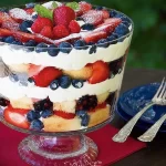 Red, White and Blue Berry Trifle - A Festive Delight