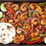 Sheet Pan Shrimp Fajitas Ready to Serve