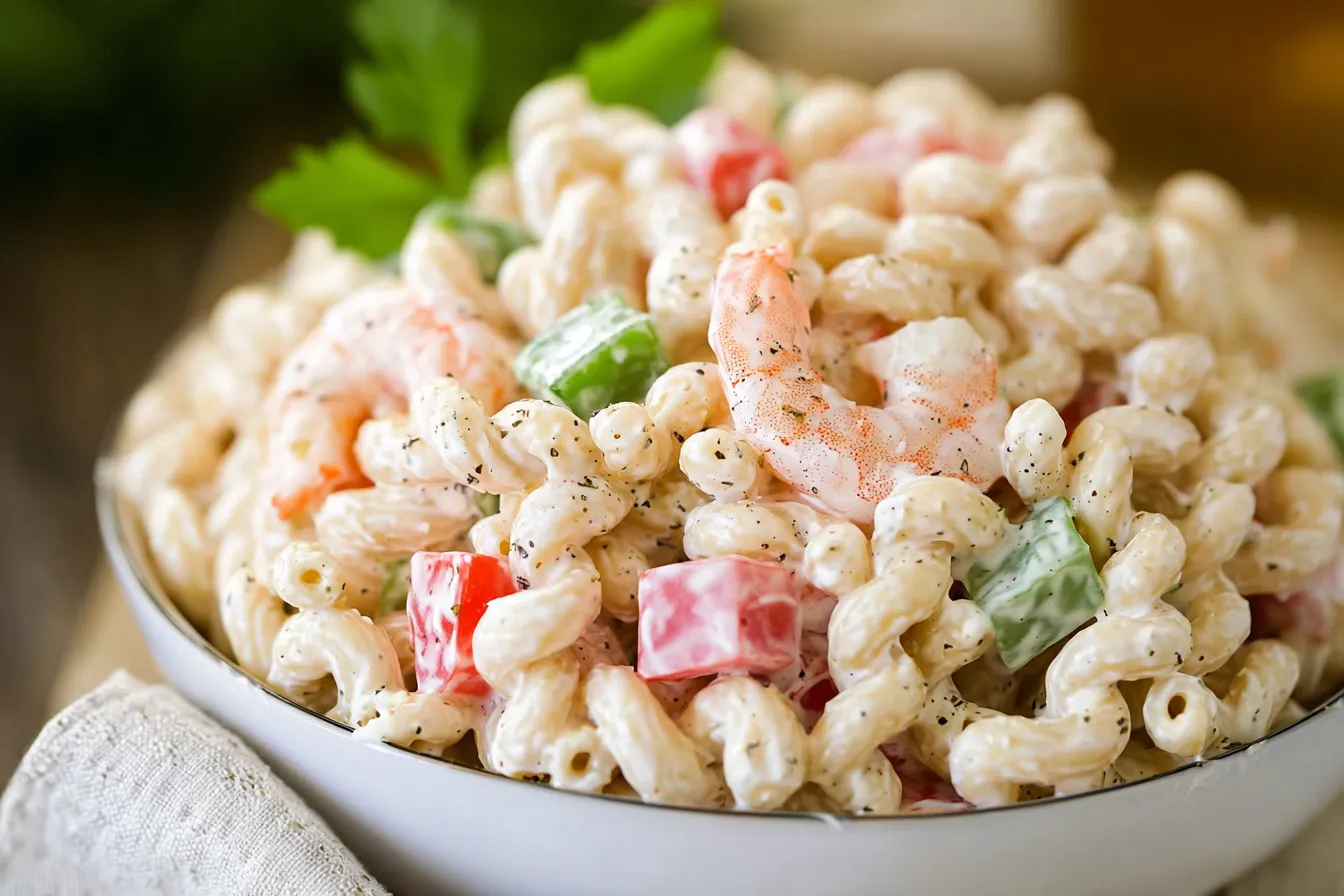 Shrimp Pasta Salad on a Plate
