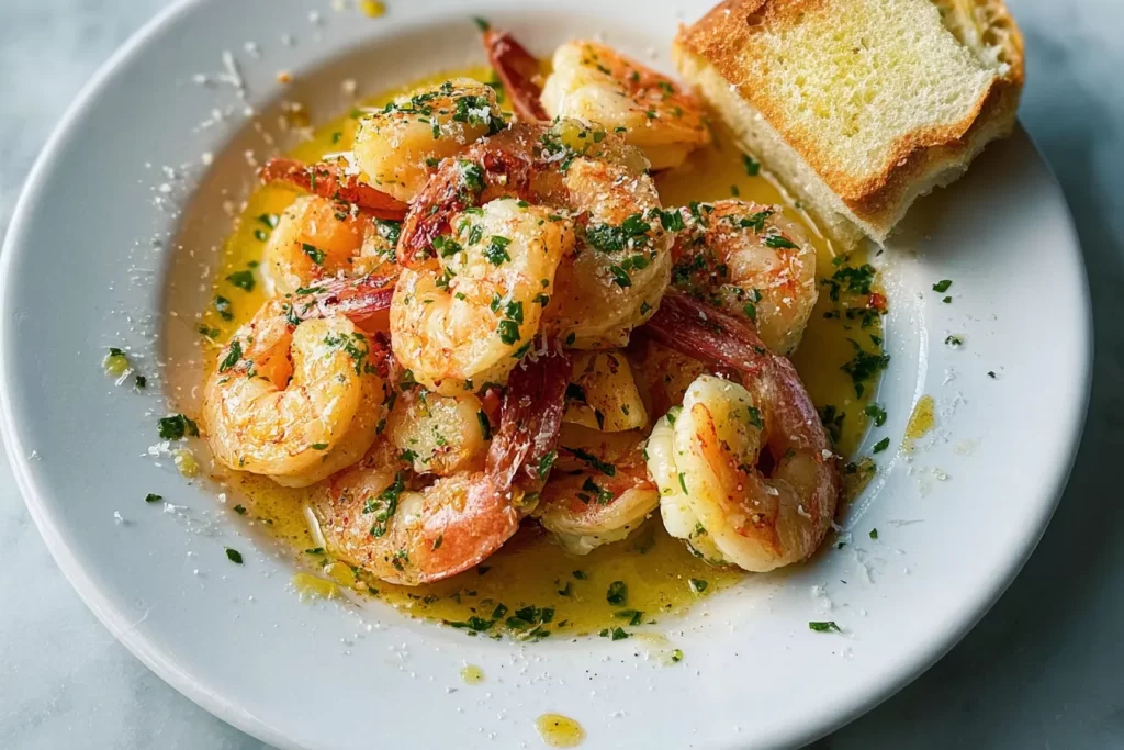 Delicious Shrimp Scampi Plated with Garlic Butter