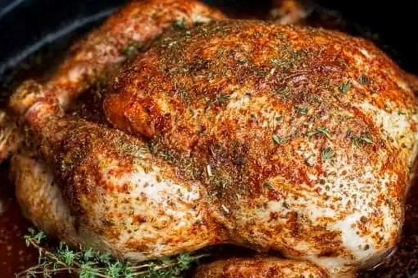 Slow Cooker Roast Chicken with Rich Gravy