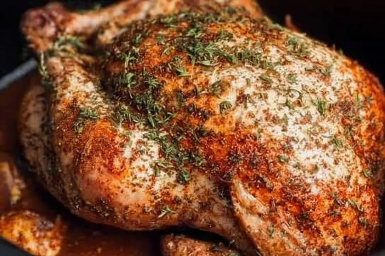 Slow Cooker Roast Chicken with Gravy