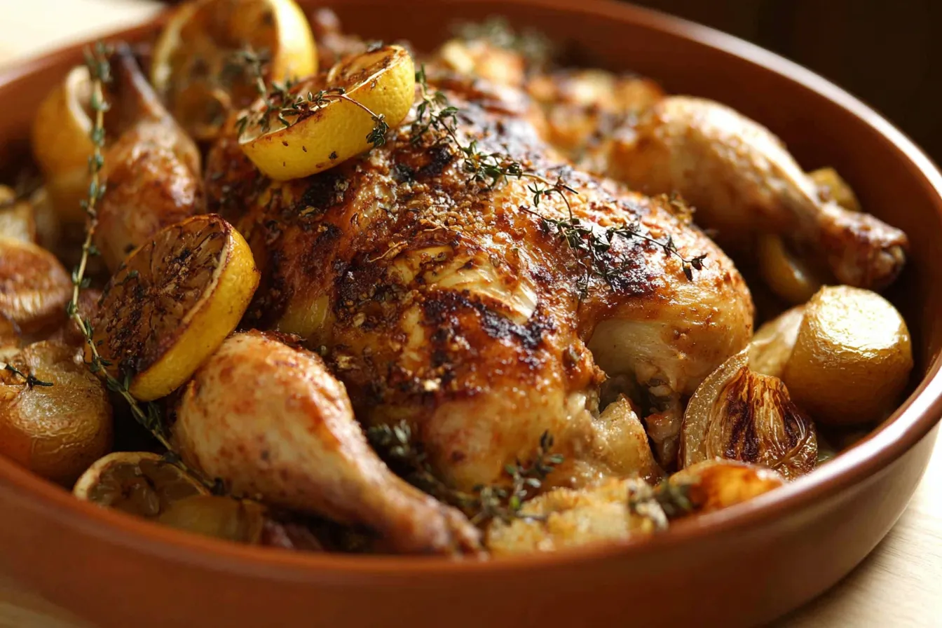 Spatchcock Roast Chicken with Lemon and Thyme