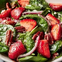 Strawberry Spinach Salad with Lemon Poppy Seed Dressing