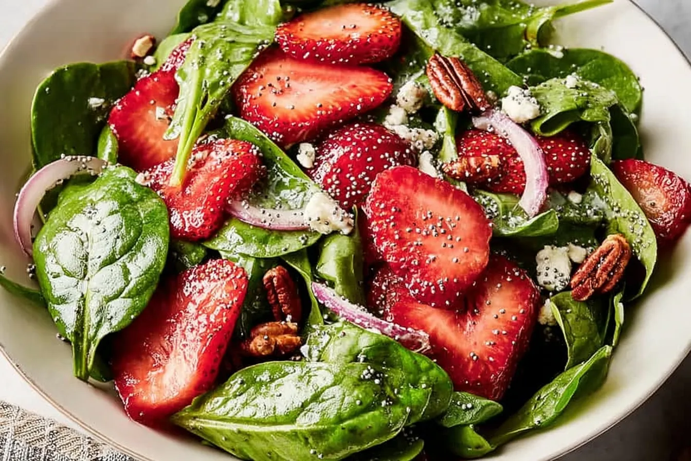Strawberry Spinach Salad with Lemon Poppy Seed Dressing