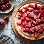 Strawberry Tart Freshly Baked with Juicy Strawberries