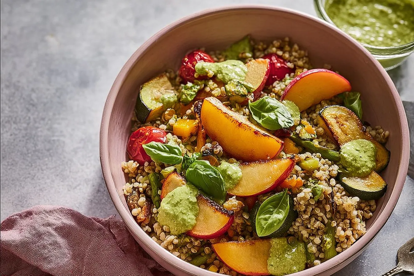 Colorful Summer Vegetable Grain Bowl Ready to Enjoy