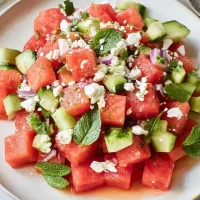 Watermelon Feta Mint Salad: Refresh Your Summer Days! Watermelon Feta Mint Salad: A Colorful Summer Dish