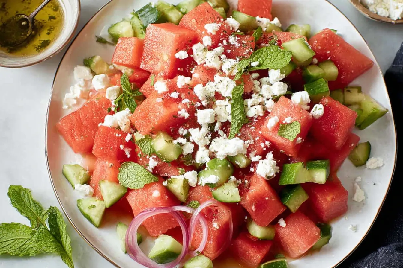 Watermelon Feta Mint Salad