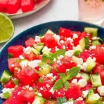 Delicious Watermelon Feta Salad with Fresh Greens and Balsamic