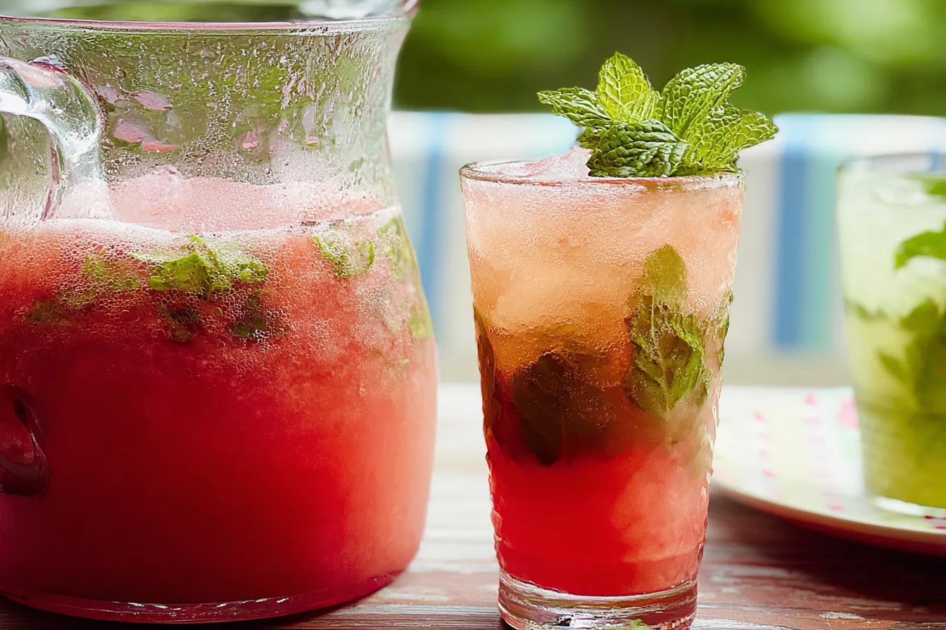 Watermelon Mint Agua Fresca in a Glass