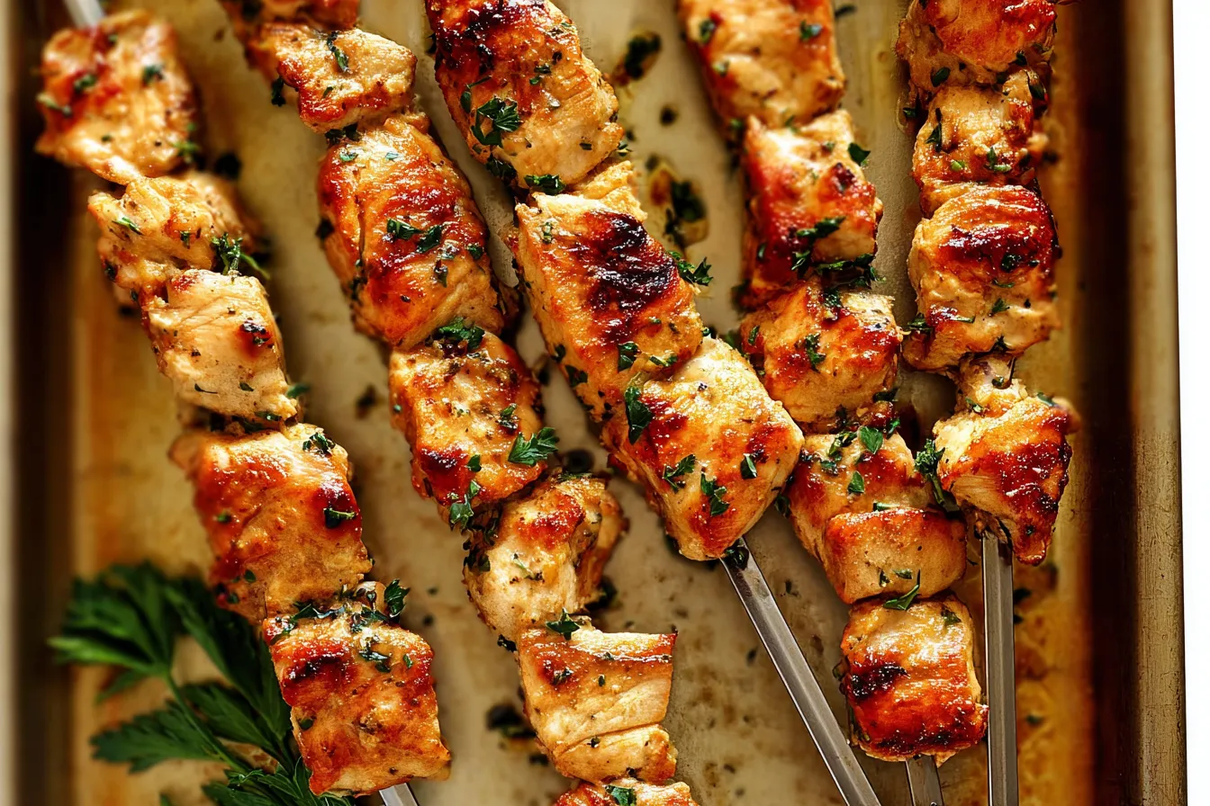 Yogurt Marinated Grilled Chicken Skewers
