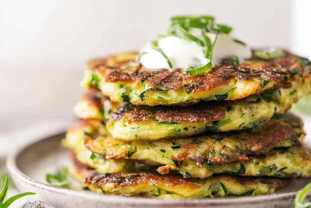 Crispy Zucchini Fritters Ready to Serve