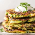 Crispy Zucchini Fritters Ready to Serve