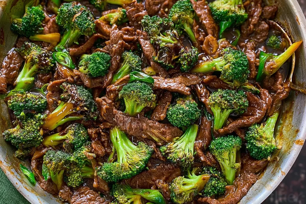 Beef and Broccoli Stir-fry on a Plate