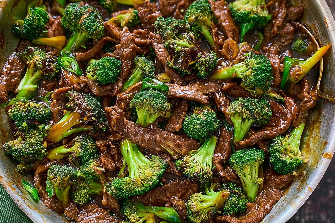 Beef and Broccoli Stir-fry on a Plate