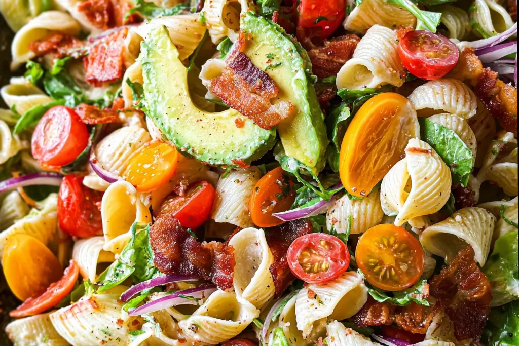 BLT Pasta Salad Close-Up
