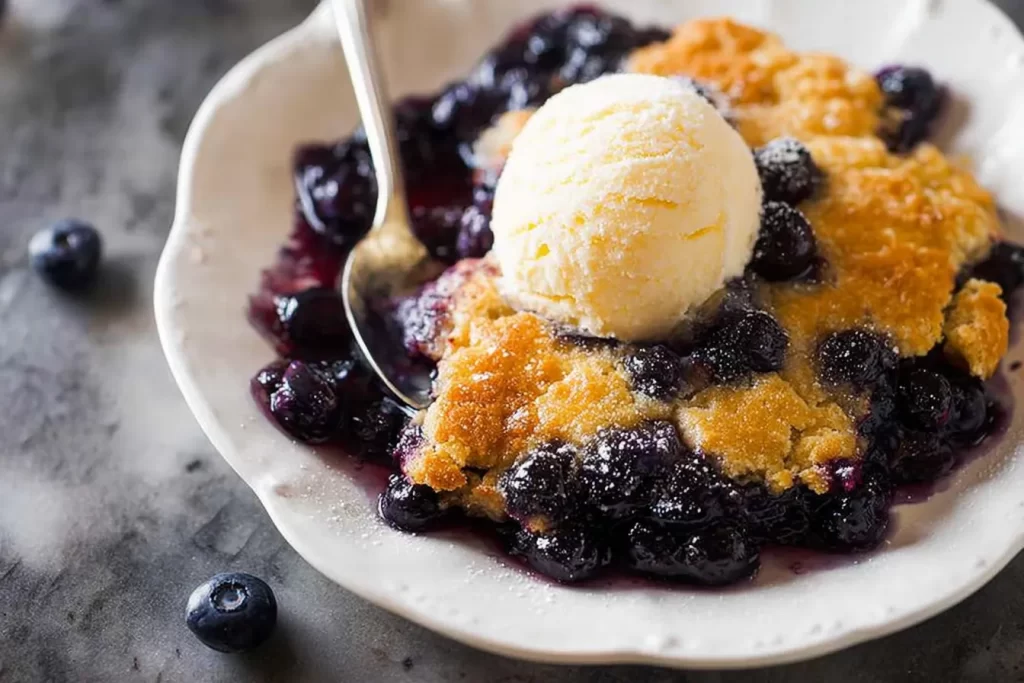 Homemade Blueberry Cobbler Fresh Out of the Oven