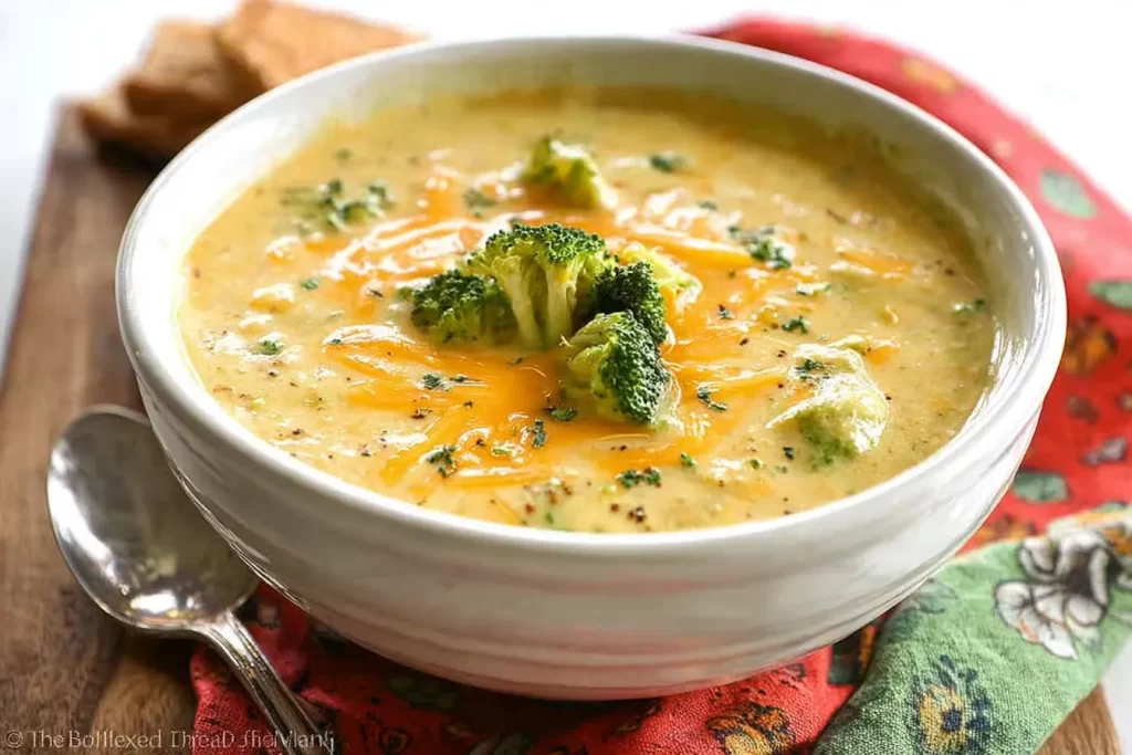 Delicious Broccoli Cheddar Soup in a Bowl