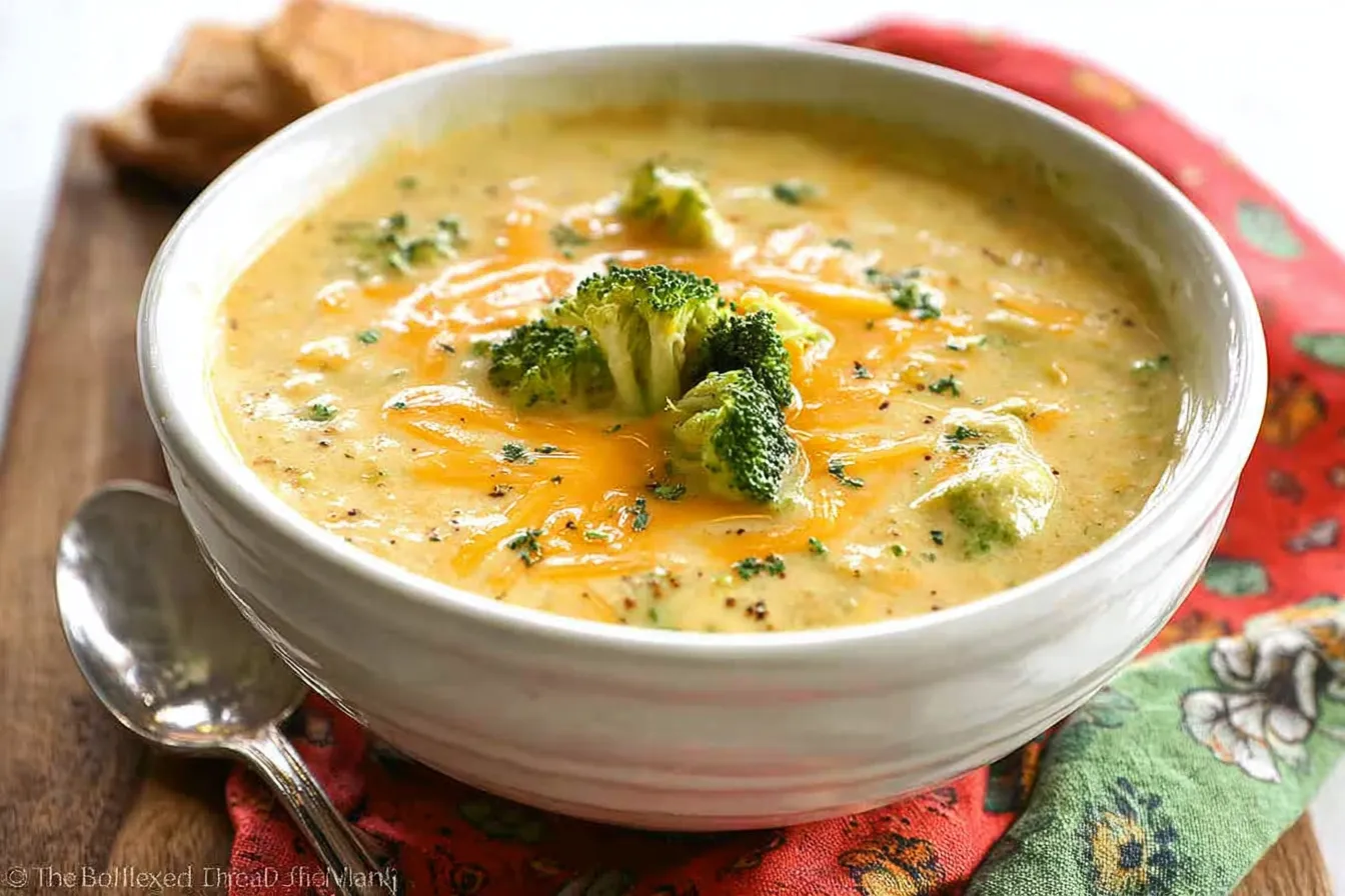 Delicious Broccoli Cheddar Soup in a Bowl