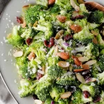 Colorful Broccoli Salad with Nuts and Dressing