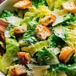 Delicious Homemade Caesar Salad with Croutons