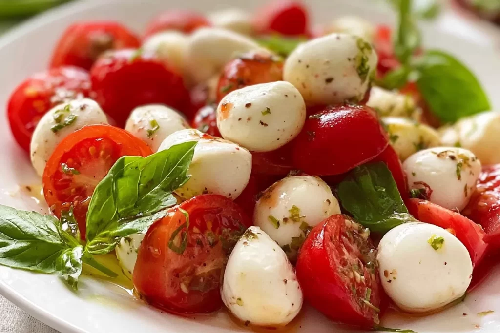 Fresh Caprese Salad with Mozzarella and Basil
