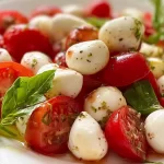 Fresh Caprese Salad with Mozzarella and Basil