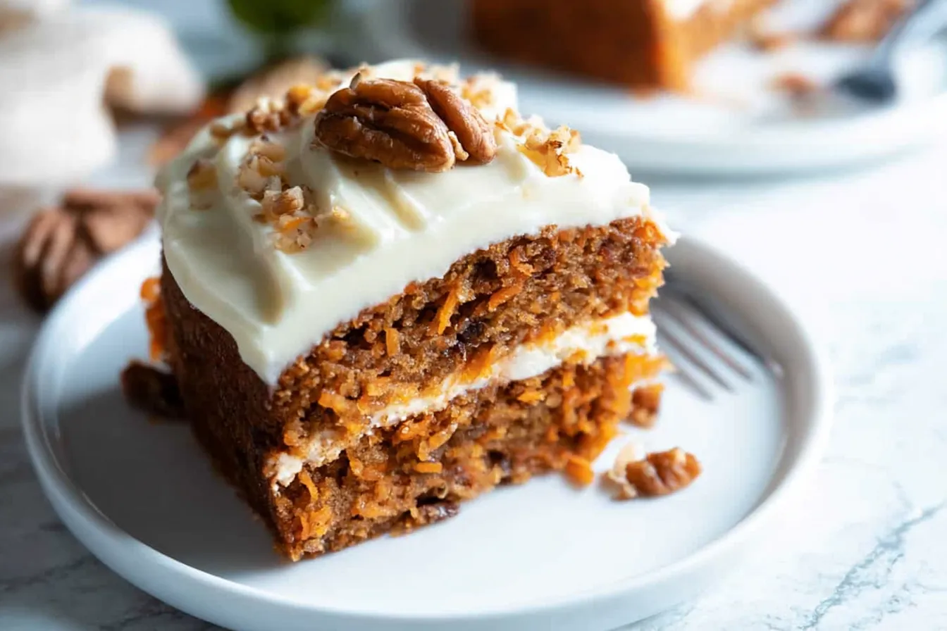 Deliciously Moist Carrot Cake Slice