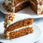 Delicious Homemade Carrot Cake Sliced on a Plate
