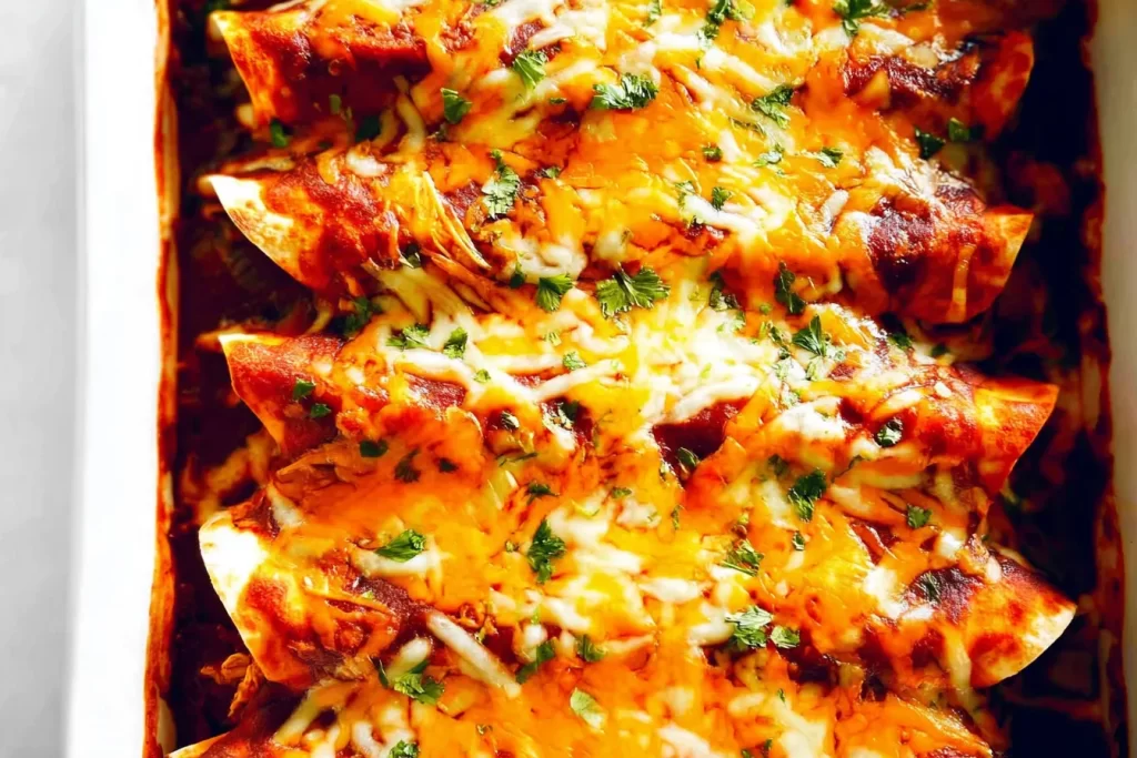 Delicious Chicken Enchiladas Ready to Serve