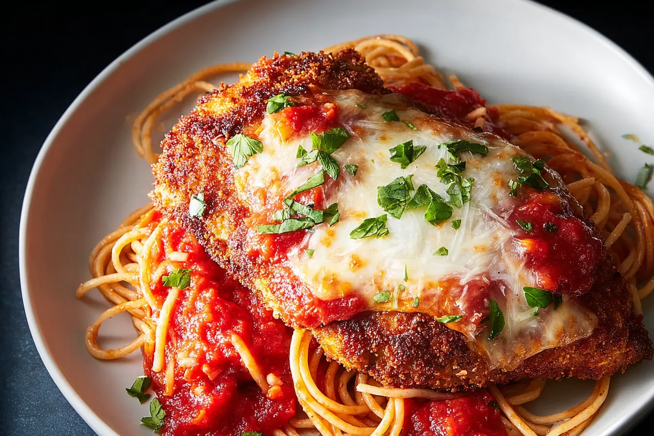 Delicious Chicken Parmesan on Plate
