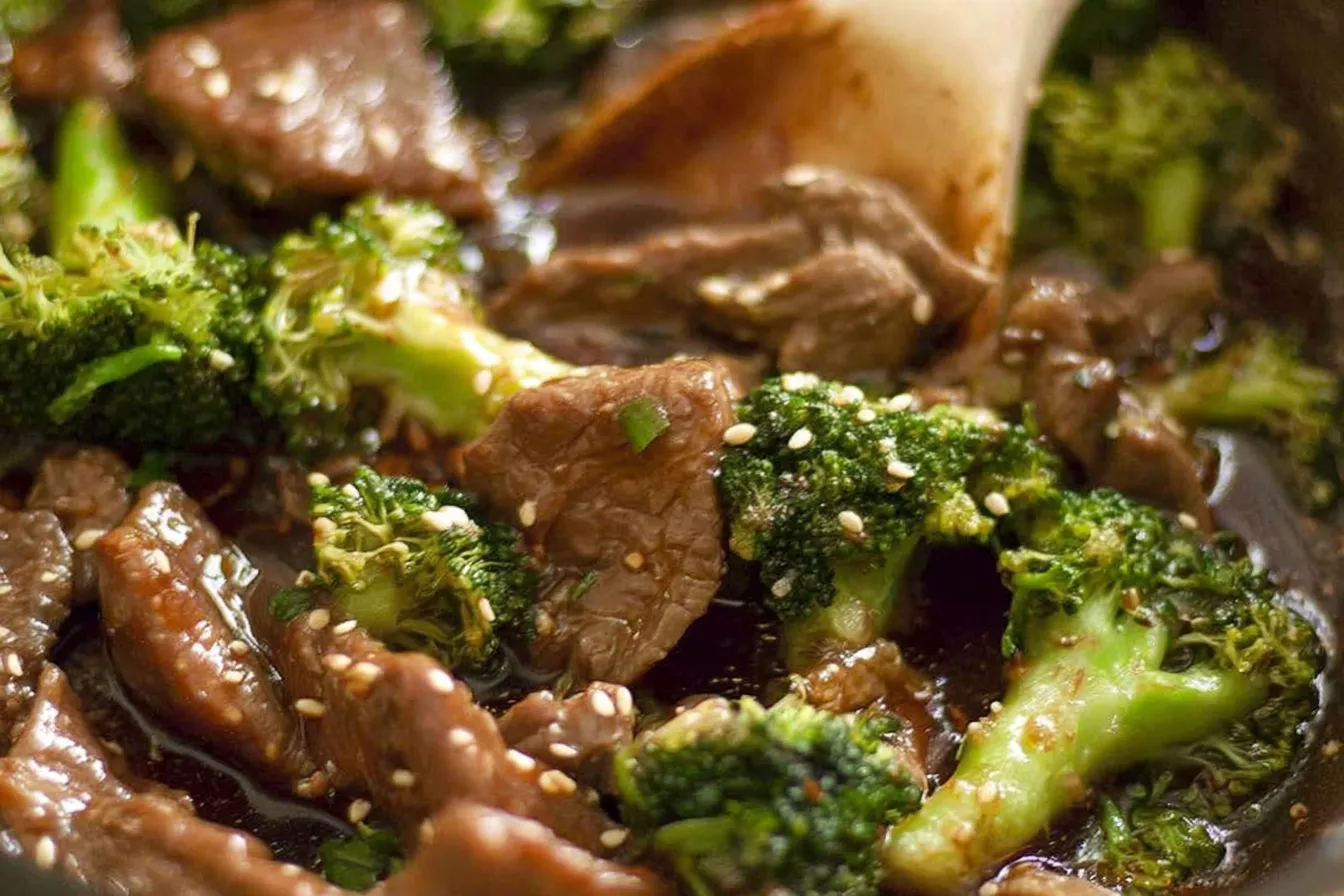 Chinese Beef and Broccoli Stir-Fry Close-Up