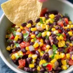 Colorful Corn and Black Bean Salsa in a Bowl